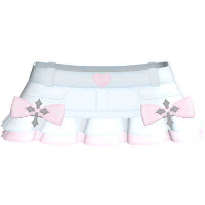 🤍 cutecore doll cross jean skirt light blue