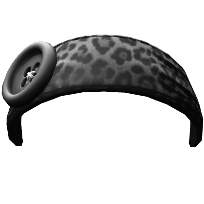 2000s Grey Gyaru Cheetah Button Headband Roblox item