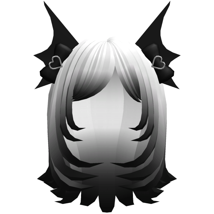 cute layered bat hair in white black