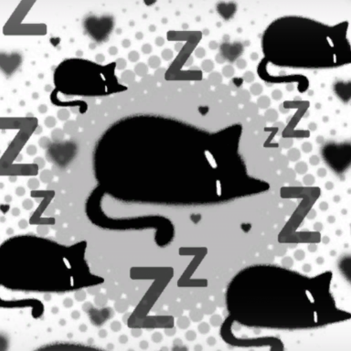 Sleepy Black Cat Emo Background