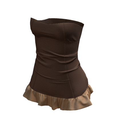 ☆ Chic Coffee Brown Mini Dress Frills