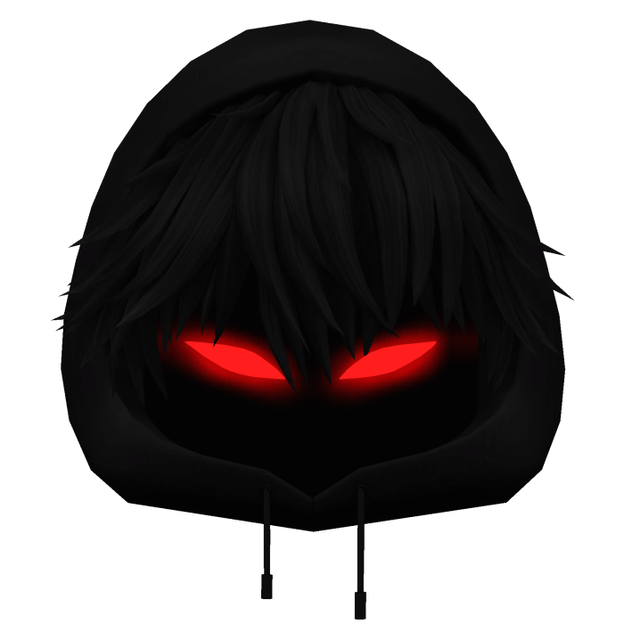Black Messy Anime Boy Hair w/ Y2K anime hood (✔)