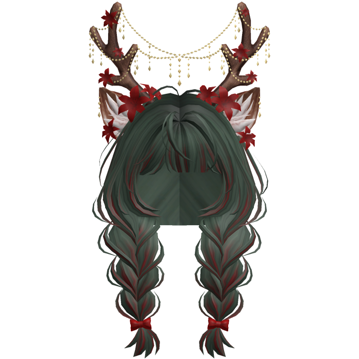Ethereal Christmas Fairy Fawn Braids w/ Antlers