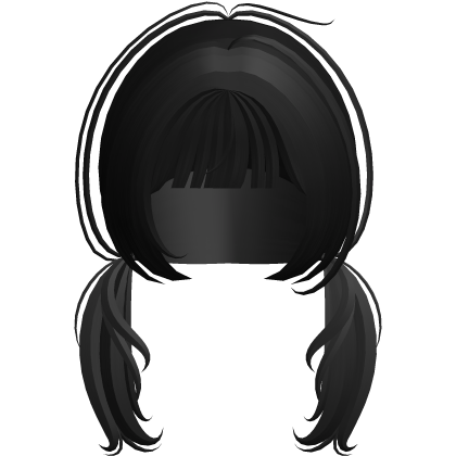 Adorable Short Low Pigtails In Black