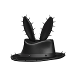 Goth Black Spikes Bunny Fed