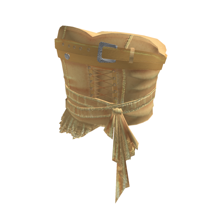 Goth Lace Up Skirt w/ Belt & Sash (Tan)