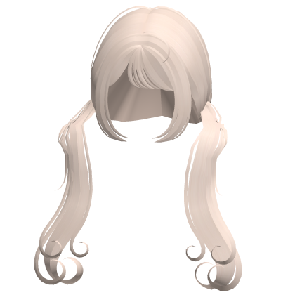 Long cute curled doll pigtails in blonde fits r6 Roblox item