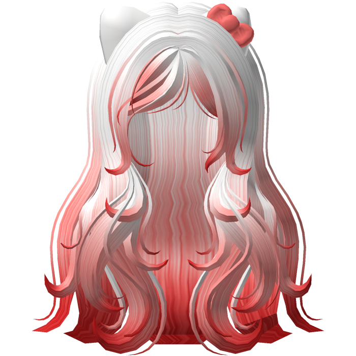 ♡ Two-Tone Long Hello Kitty Hair (Red & White)