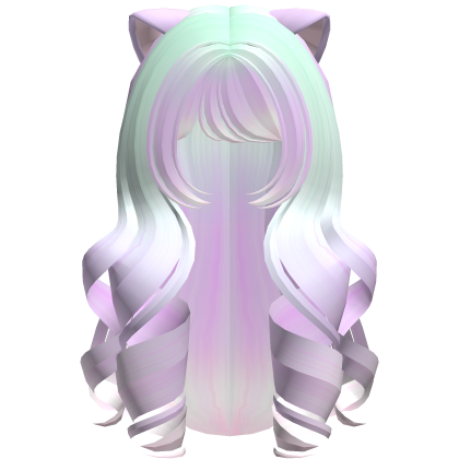pastel goth kawaii sweet long kitty curls hair Roblox item