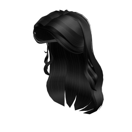 Swept Back Long Hair in Black Roblox item