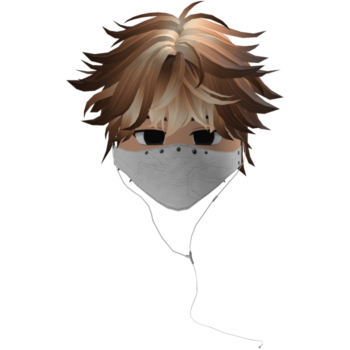 Cute Emo Boy Headphones Mask white Y2K ( blonde )