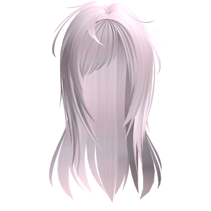 messy emo vkei long hair in light pink Roblox item