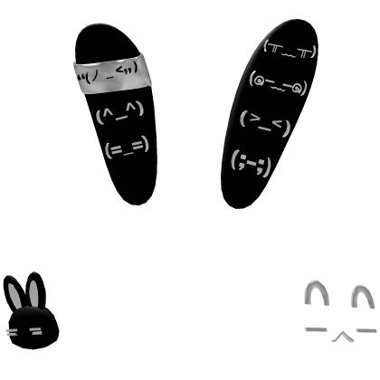 kaomoji black emo bunny ears