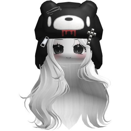 Fuzzy Bear Ushanka Flowy Long Hair (White)