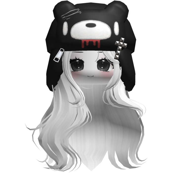 Fuzzy Bear Ushanka Flowy Long Hair (White)