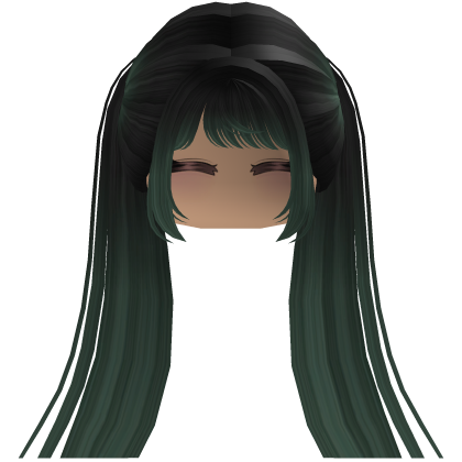Cute emo y2k hair fluffy (green)