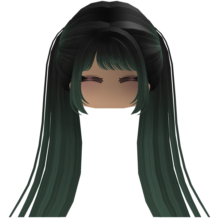 Cute emo y2k hair fluffy (green)