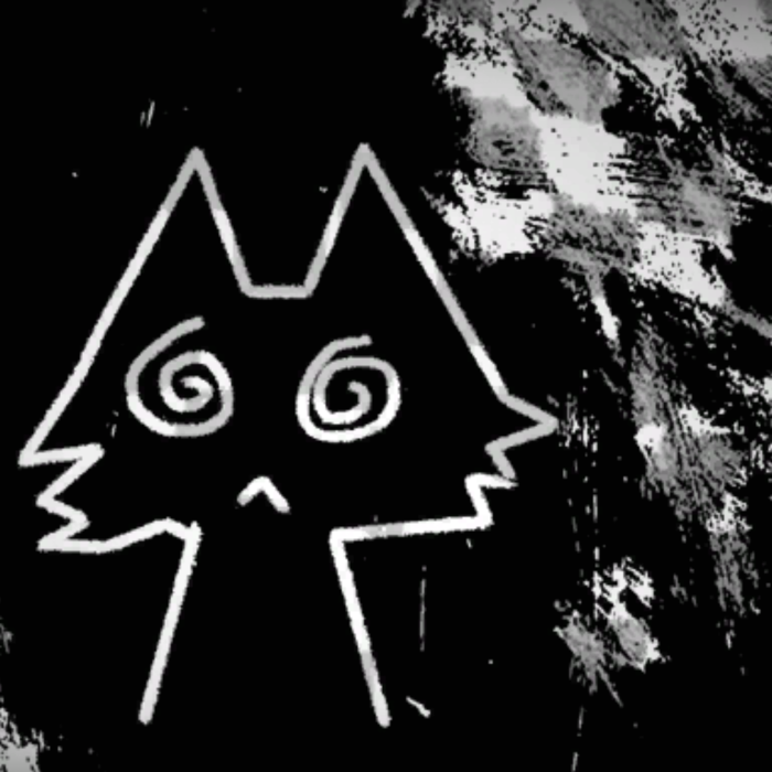 Emo Cat Black Background