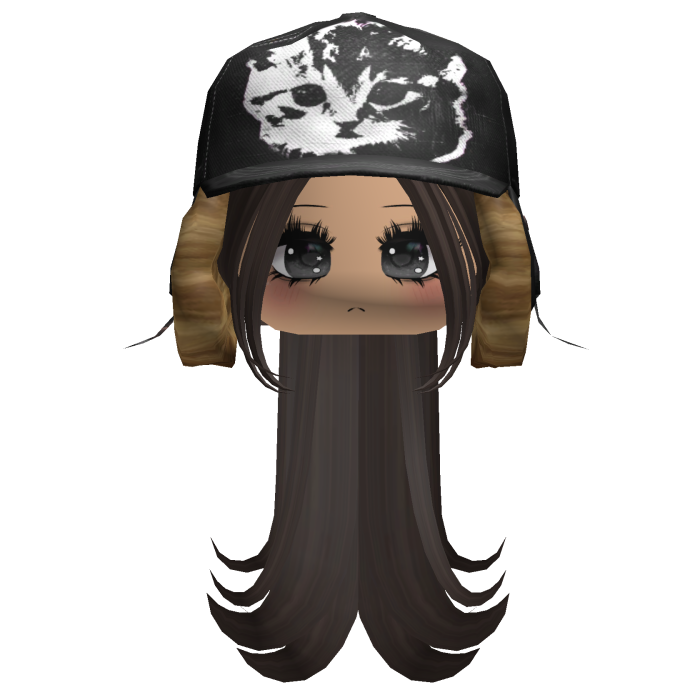 cute girl w kitty cap ushanka + hair