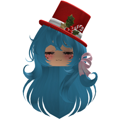 Beautiful Christmas hat hairstyle bow (Blue)