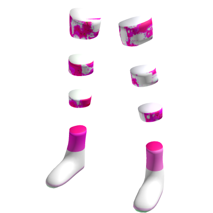 White & Pink Lightning Legs & Shoes