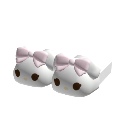 kawaii white kitty slippers thumbnail