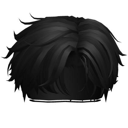 Black Side Parted Messy Hair