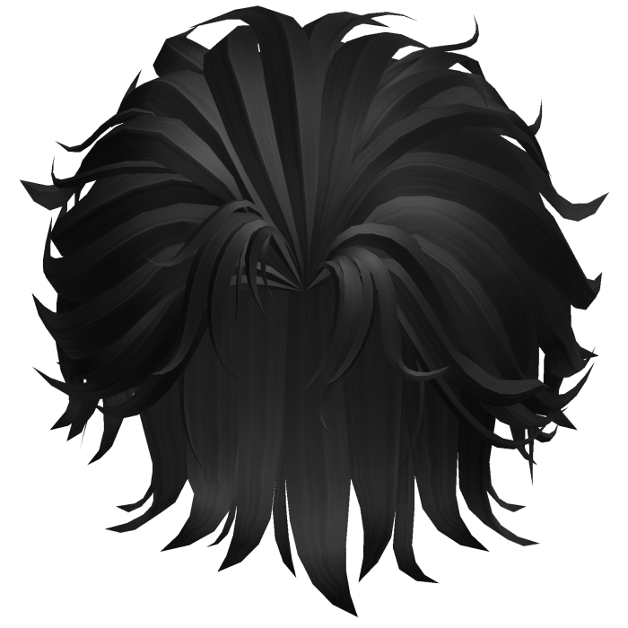 Fluffy Swept Back Hair - Black