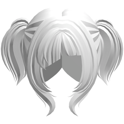 High Layered Pigtail Hair with Bangs White Roblox item