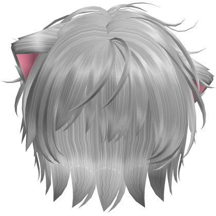 Catboy Anime Cat Ear Halloween Hair in Silver Roblox item