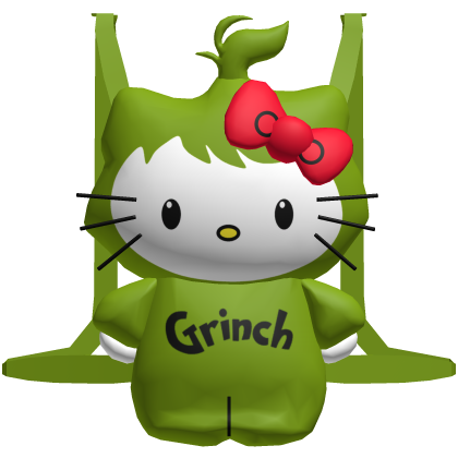 Cute Grinch Christmas Kitty Cat Backpack [1.0]