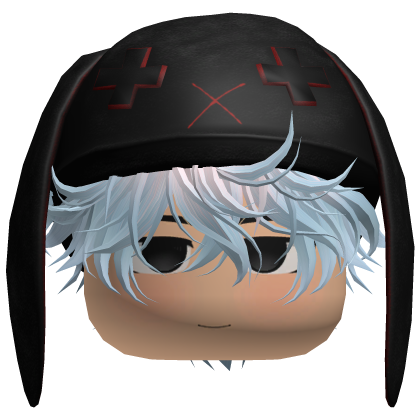 Cute Anime Boy Hair w Bunny Ears (Blue n Pink) Roblox item
