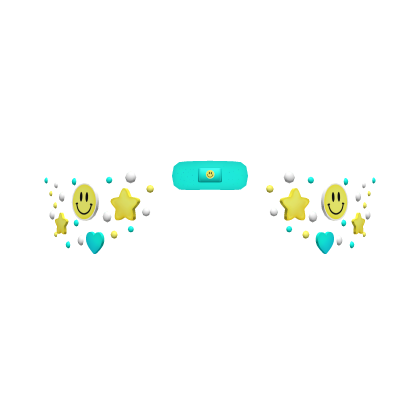 Teal Preppy Smiley Face Stickers (Upper)