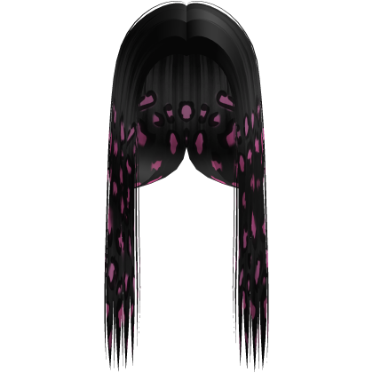 Black Leopard Print Front-Swept Middle Part Hair