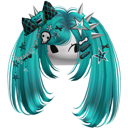 ♡ Scene Spiky Moe Pigtails (Teal)