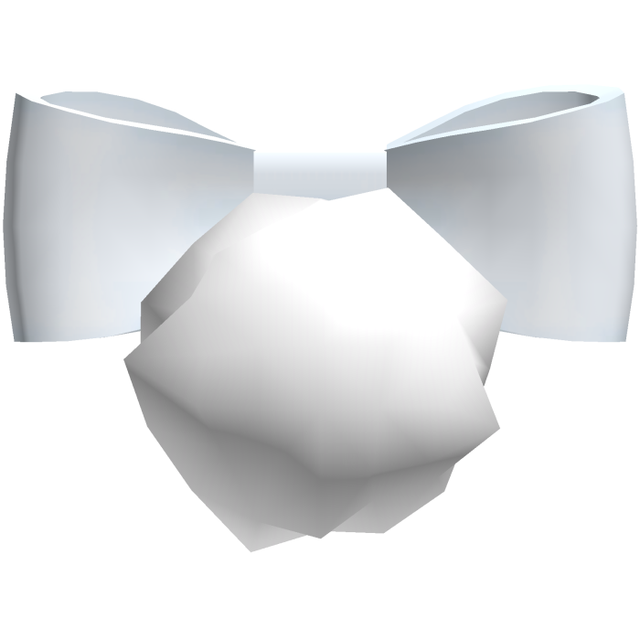 ♡ : cute white baby bunny tail w/ blue bow