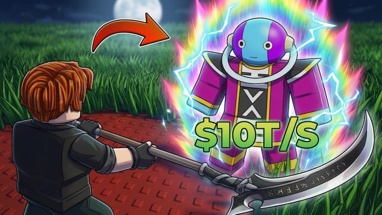 アニメキャラクターのために草を切る