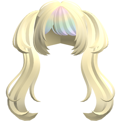 🐾 wispy anime moe cute big pigtails blond rainbow