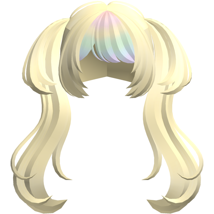🐾 wispy anime moe cute big pigtails blond rainbow