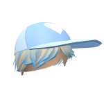 Blonde Boy Hair with Blue Baseball Cap