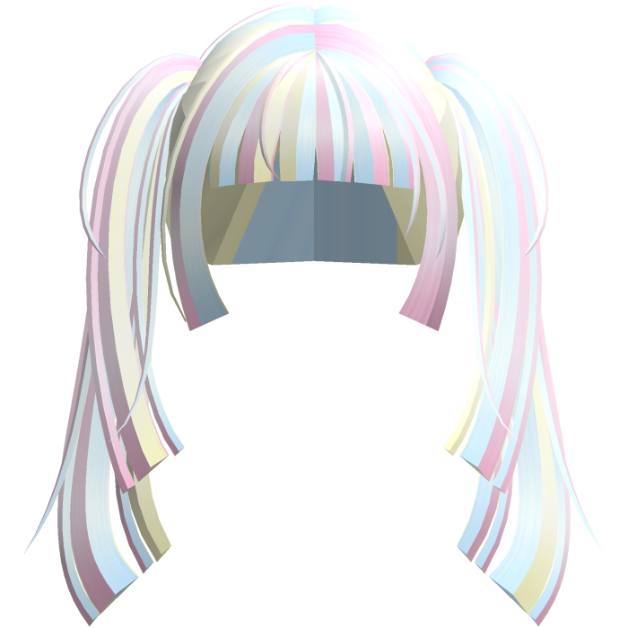 colorful cute decora confetti pigtails hime bangs