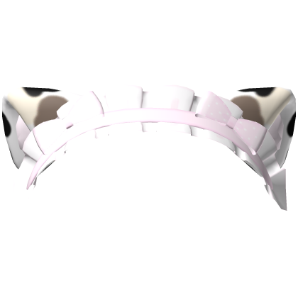 ♡: cute polkadot white kitty maid headband Roblox item
