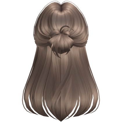 Sleek Layered Half-Up Bun (Milktea)