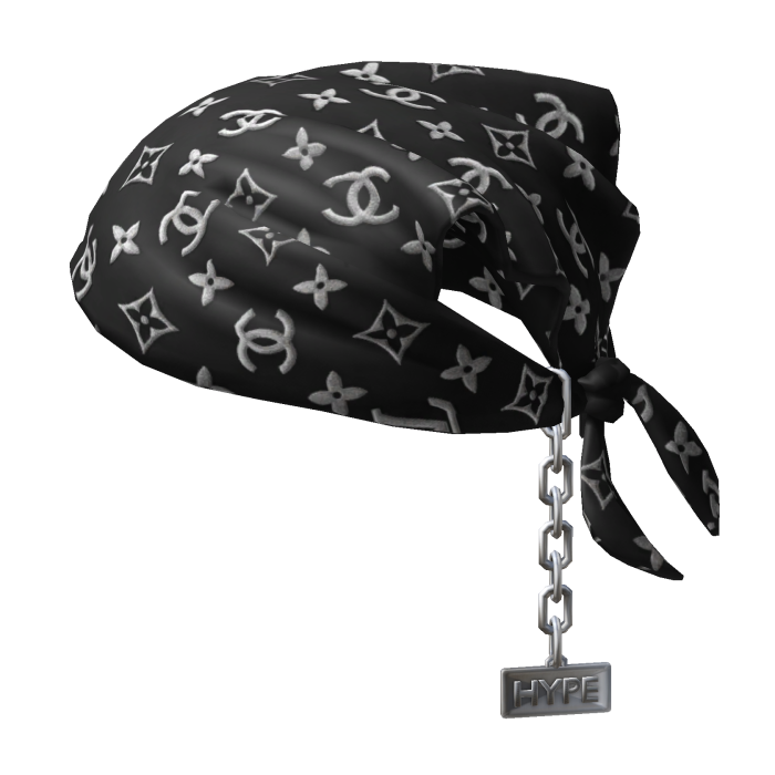 Tied LV x CC Bandana Hat with Chain 