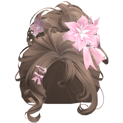 ♡ Christmas Flowery Bun Updo (Brown)