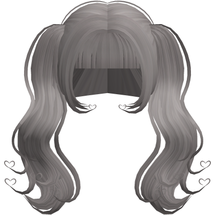 ʚiɞ ．adorb heart dolly pigtail in ash grey♡  Roblox item