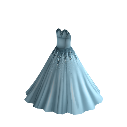 A-Line Ball Gown w Heart Neckline - Sky Blue thumbnail