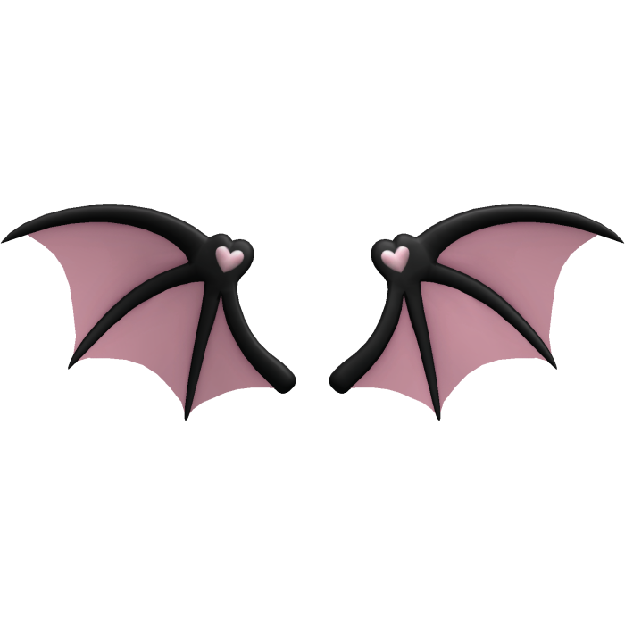 ♡ Cute Heart Bat Wings Pink & Black