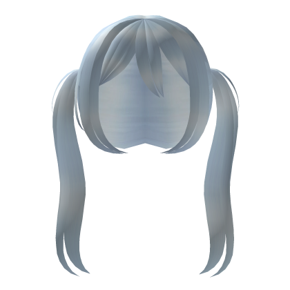 light blue cute doll soft wavy anime pigtails hair Roblox item