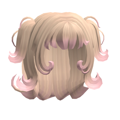Y2K Curly Messy Fluffy Pigtails Hair Blonde Pink Roblox item
